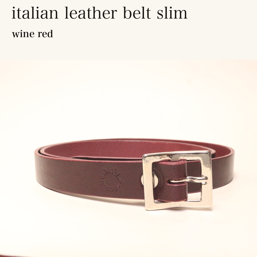 MINCHO-EN-2026-07-30|8305219240091|49102147584155|italian leather belt slim|wine red| 本革財布・革小物 しぜんのしるし