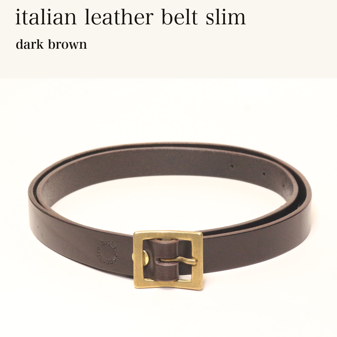 MINCHO-EN-2026-07-30|8305219240091|49102147780763|italian leather belt slim|dark brown| 本革財布・革小物 しぜんのしるし