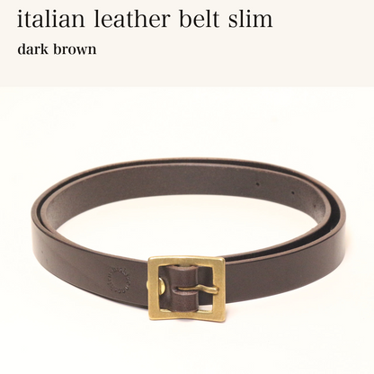 MINCHO-EN-2026-07-30|8305219240091|49102147846299|italian leather belt slim|dark brown| 本革財布・革小物 しぜんのしるし