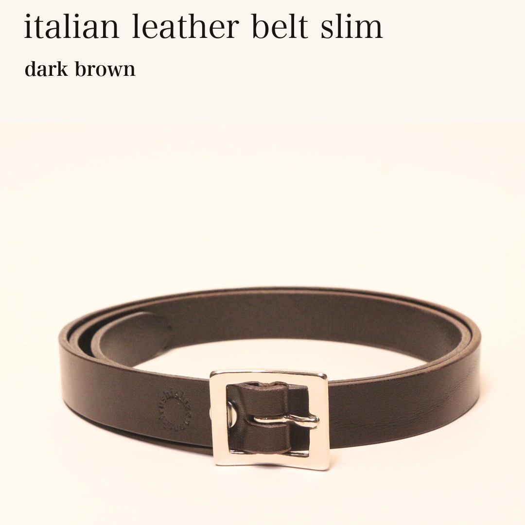 MINCHO-EN-2026-07-30|8305219240091|49102147977371|italian leather belt slim|dark brown| 本革財布・革小物 しぜんのしるし