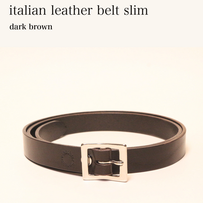 MINCHO-EN-2026-07-30|8305219240091|49102147977371|italian leather belt slim|dark brown| 本革財布・革小物 しぜんのしるし