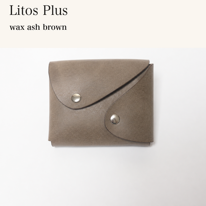 LITOS-PLUS-MINCHO-EN-2026-08-12|9240813797531|49197512786075|Litos Plus|wax ash brown| 本革財布・革小物 しぜんのしるし